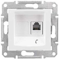 Розетка телефонная без рамки Schneider Electric Sedna 1-м. RJ11 белый картинка
